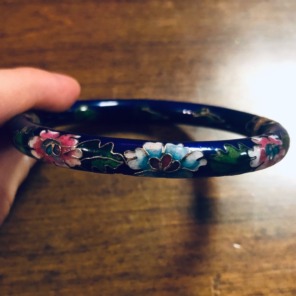 Cloisonné Chinese cuff bracelet
